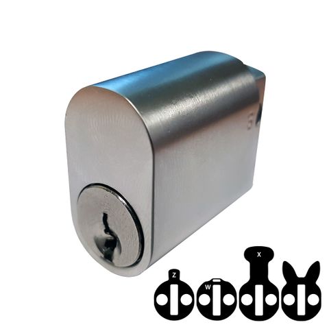 LOCK CYLINDER (570) OVAL (KA) *Satin Chrome*