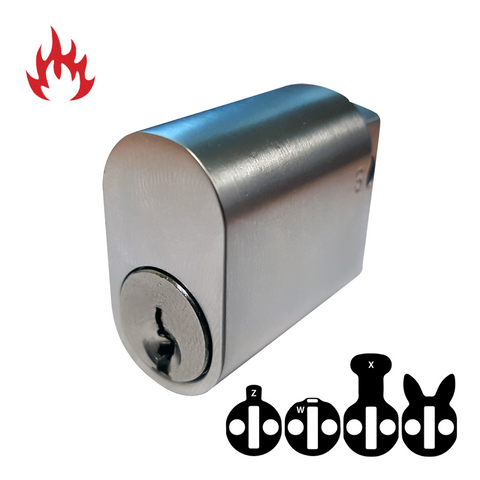 LOCK CYLINDER (570) OVAL (KA) *Satin Chrome*