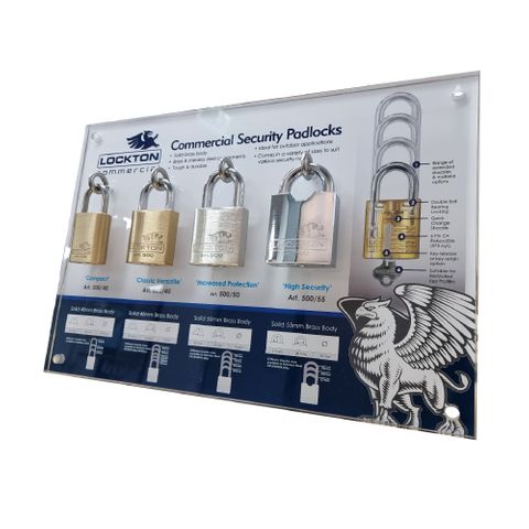 Padlock 4 WALL DISPLAY - Includes 4 x Padlocks