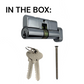 LOCK CYLINDER - (9555-2) SINGLE EURO FIXED 6-Pin (KD) *Chrome Plated*