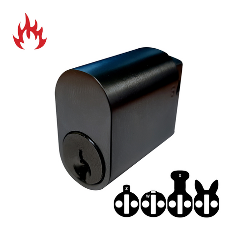 LOCK CYLINDER (570) OVAL (KD)  *Matte Black*
