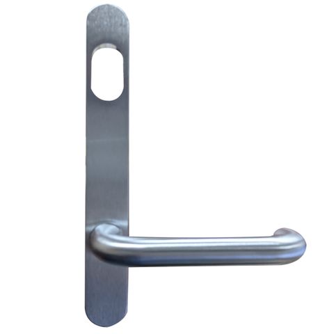 Narrow Stile - Rnd. End - EXT PLATE - CYL HOLE & LEVER