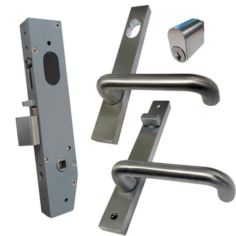 23mm Mortice Lock KIT (ENTRANCE) - Inc. Lock, Furniture & Cylinder