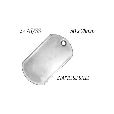 'Army Tags' STAINLESS STEEL - Pkt of 10