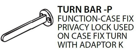 Mortice TURN BAR-P = Case Fixed Privacy Lock (PKT of 5) - Used On Case Fix Turn with Adaptor K