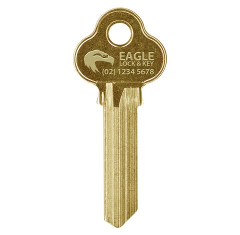 KEY BLANK (Like: LW5) - EMBOSSED *ALL BRASS*