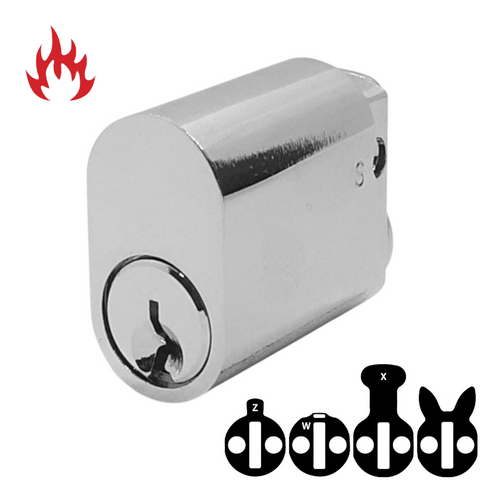LOCK CYLINDER (570) OVAL (KD) *Chrome Plate*