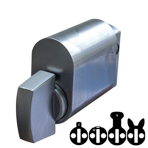 LOCK CYLINDER (590) OVAL (TURN SNIB) *Satin Chrome*