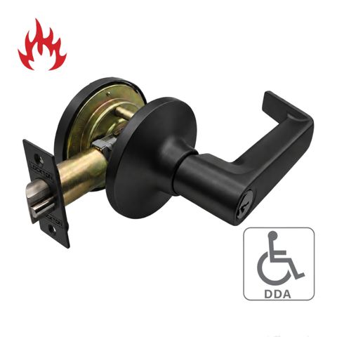 6000 Series' Tiebolt LEVERSET - LATCHING HALF SET (75mm Rose / 60-70mm BSet) *Matte Black*
