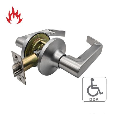 6000 Series' Tiebolt LEVERSET - PASSAGE (75mm Rose / 60-70mm BSet) *Satin Chrome*
