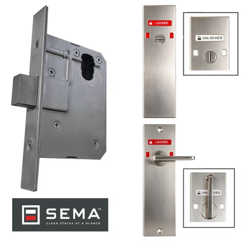 '60mm' DEADBOLT Mortice Lock KIT7 (SEMA&trade; INDICATING Em.Turn / DA Snib) - Inc. Lock & Furniture