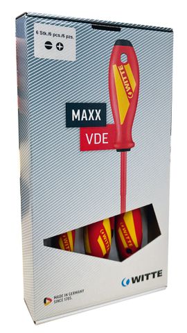 'MAXX-VDE' ASSORTED SCREWDRIVER SET (6-Pce) - With Volt Tester