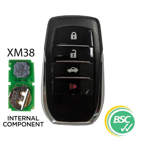 'XM-Series' TOYOTA style - UNIVERSAL SMART REMOTE - XM38 - 3-Btn + Panic - BLACK