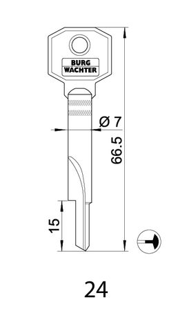 KEY BLANK to suit  'LOCKBLOCKING KEYS' -  E7/2  & E7/3