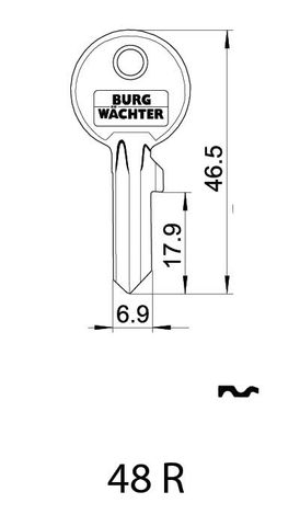 KEY BLANK to suit 22-Ni 60mm Diskus