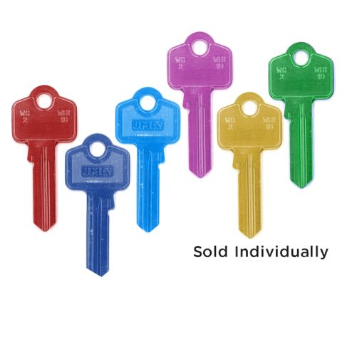 Coloured ALUMINIUM KEY BLANK (Like: WC2)