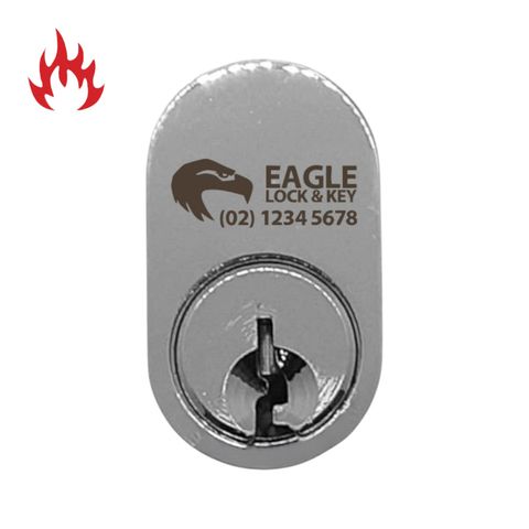 OVAL (570) CYL. (BOX OF 10) *Chrome Plate* - Laser Engraved