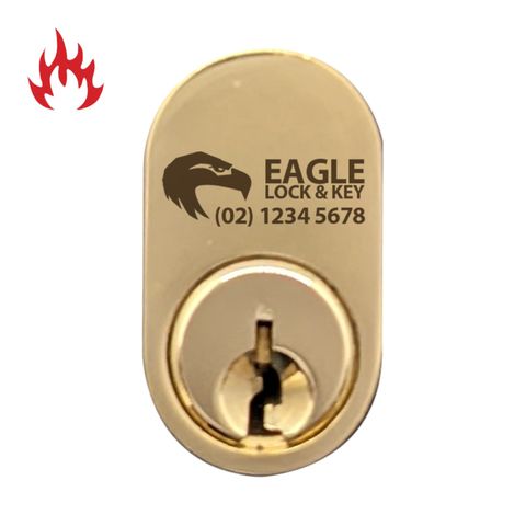 OVAL (570) CYL. (BOX OF 10) *Polished Brass* - Laser Engraved