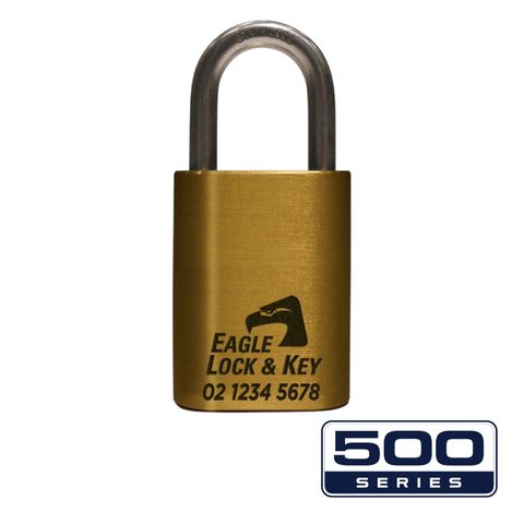 PADLOCK '500-SERIES&trade;' 40mm (BOX OF 10) - Laser Engraved
