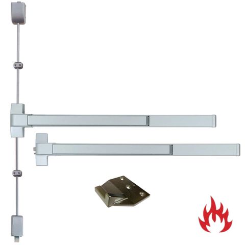 Panic Exit *Wide* DOUBLE DOOR KIT (FIRE RATED) - Inc. 2 x Panic Bars & 1 x O/Lap. Strike