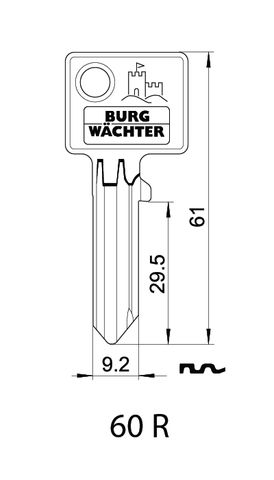 KEY BLANK to suit Diamant 600 & Gamma 700