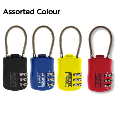 'Wire'  30mm COMBI. PADLOCK - 3 Digit - CARDED (No. 73)