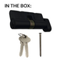 LOCK CYLINDER - (9555-2) SINGLE EURO FIXED 6-Pin * Matte Black *(KD)