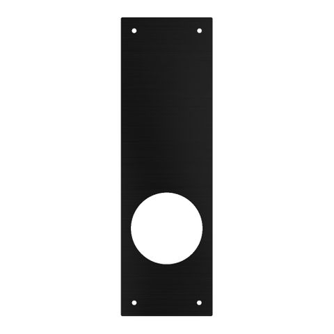 S/Steel SCAR PLATE (RECTANGLE 225 x 69mm) *Black* - CUT-OUT: Round 54mm Dia.