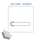 '162 SERIES' SQ. EXTERNAL PLATE - LEVER ONLY - LEFT