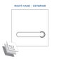 162 SERIES SQ. EXTERNAL PLATE - LEVER ONLY - RIGHT