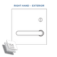 '162 SERIES' SQ. EXTERNAL PLATE - EMERG. TURN & LEVER - RIGHT