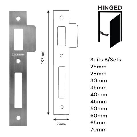 'E-Series' Optional STRIKE PLATE (For Retrofit 29mm Width)  - Suits Art. ELEV36 Hinged