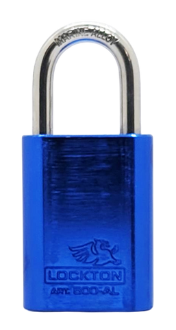 500 Series'  40mm (KD)PADLOCK 'AL13' *BLUE* - S/STEEL SHKL.