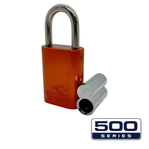 '500-SERIES&trade;'  40mm (ALB) PADLOCK *ORANGE* - S/STEEL SHKL.