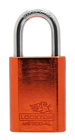 500 Series'  40mm (KD) PADLOCK 'AL13' *ORANGE* - S/STEEL SHKL.