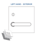 '162 SERIES' SQ. EXTERNAL PLATE - EMERG. TURN & LEVER - LEFT