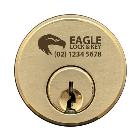 ROUND 5-PIN (201) CYL. (BOX OF 10) *Polished Brass* - Laser Engraved