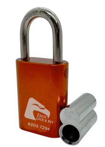 PADLOCK '500 AL13' 40mm (BOX OF 10) - Laser Engraved *ORANGE* (ALB)