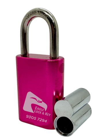 PADLOCK '500 AL13' 40mm (BOX OF 10) - Laser Engraved *PINK* (ALB)