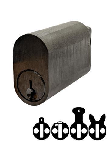 LOCK CYLINDER (570) OVAL (KD) 50mm Extended *Matte Black*