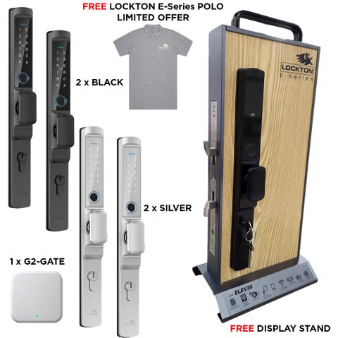 ELEV36 (SLIDING) DEALER PKG - Display Stand & 4 x ELEV36 Smart Locks & G2-GATE