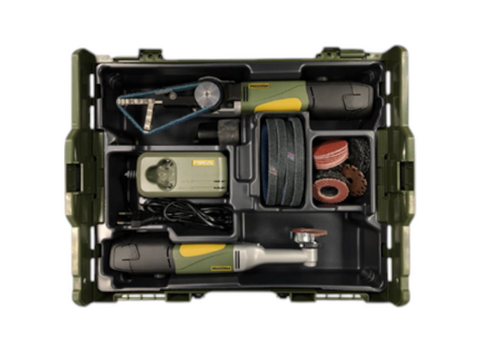 PROXXON - METAL TREATMENT KIT - Incl. 2x Handheld Tools, Battery Charger & Various Access.