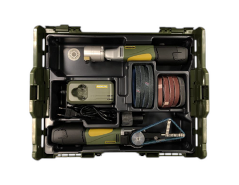 PROXXON - STAINLESS STEEL TREATMENT KIT - Incl. 2x Handheld Tools, Battery Charger & Various Access.