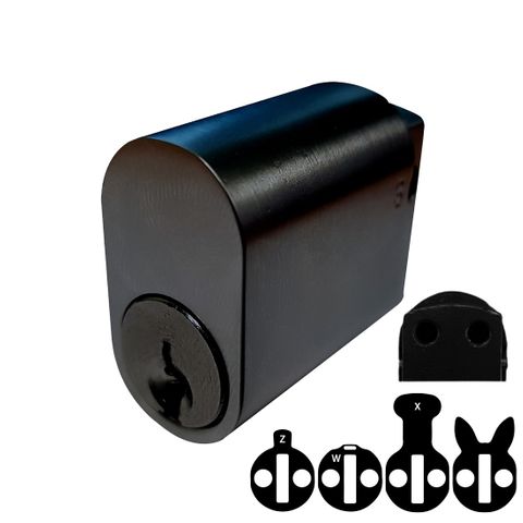 LOCK CYLINDER (570) OVAL (KD) M4 Thread *Matte Black*