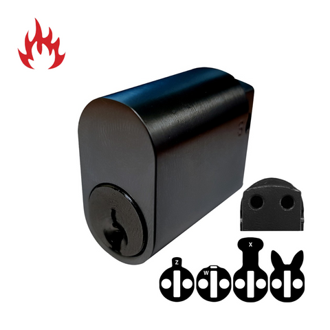 LOCK CYLINDER (570) OVAL (KD) M4 Thread *Matte Black*