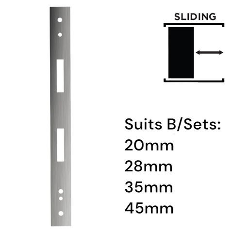 'E-Series' Optional FACE PLATE (270 x 25mm) - Suits ELEV36 Sliding