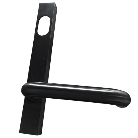 Narrow Stile -  Sq. End - EXT PLATE - CYL HOLE & LEVER - *Matte BLACK*