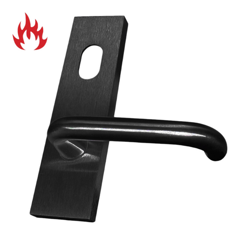 'Square End' - EXT PLATE - CYL HOLE & LEVER - *Matte BLACK*