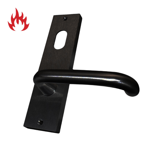 'Square End' - INT PLATE - CYL HOLE & LEVER - *Matte BLACK*