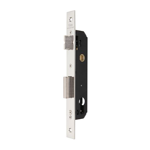 Euro Cyl. MORTICE LOCK (25mm B/Set) - Single-Throw *Nickle-Plated*